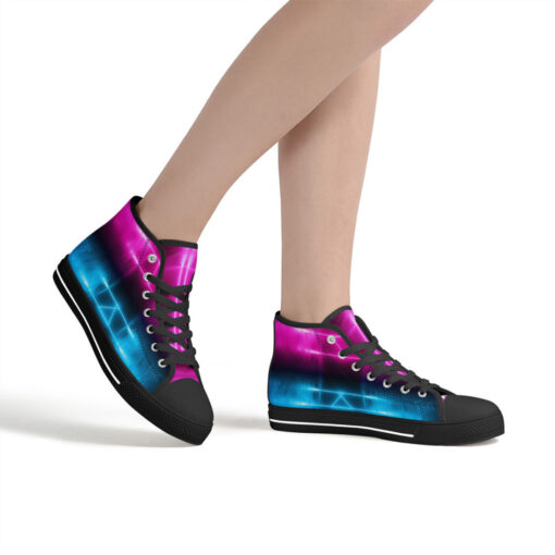 High-Top Shoes Sci-Fi Neon Pink Blue - Image 7