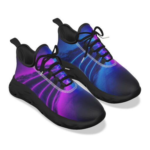 Blue Purple Futuristic Glowing Neon Sports Shoes - Image 5