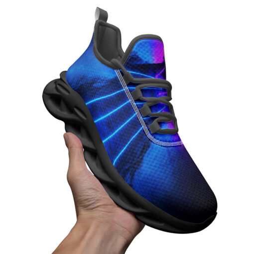 Blue Purple Futuristic Glowing Neon Sports Shoes - Image 3