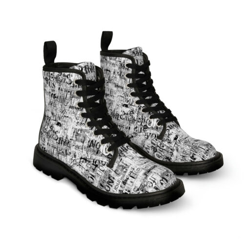 Vintage Newspaper Canvas Boots