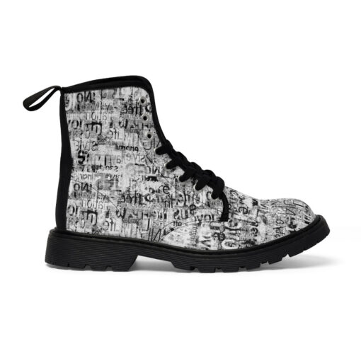 Vintage Newspaper Canvas Boots - Image 3