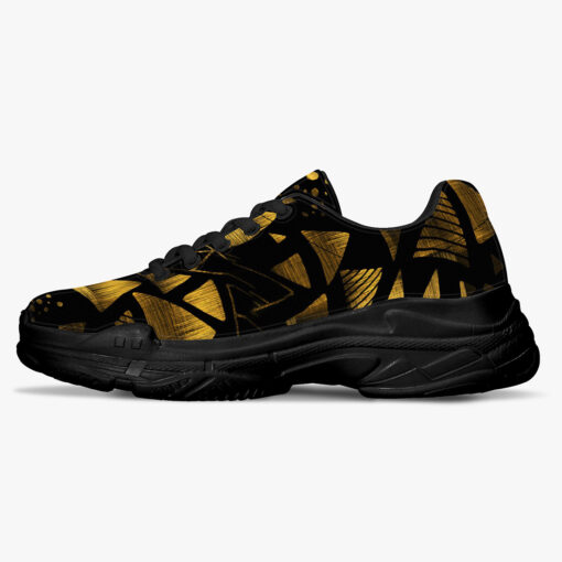 Golden Geometric Shapes Running Shoes - Image 4