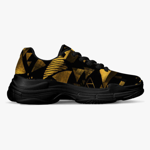 Golden Geometric Shapes Running Shoes - Image 5