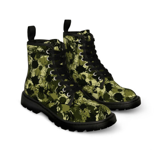 Ink Paint Splashes Camouflage Canvas Boots