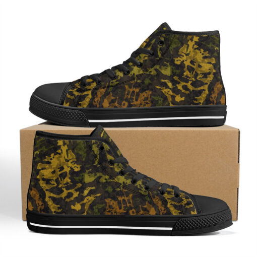 Dirty Army Camouflage High-Top Canvas Shoes