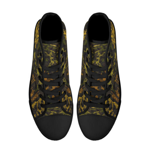 Dirty Army Camouflage High-Top Canvas Shoes - Image 3