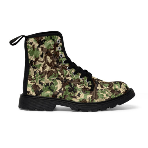 Crumpled Fabric Folds Camouflage Canvas Boots - Image 3