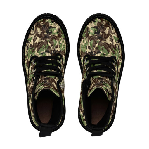 Crumpled Fabric Folds Camouflage Canvas Boots - Image 4