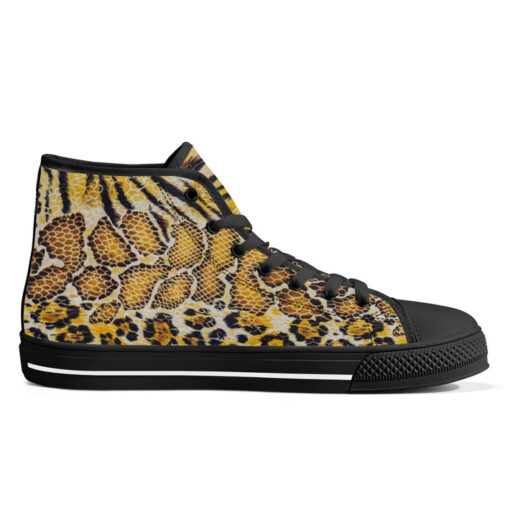 Tiger Snake Leopard High-Top Canvas Shoes - Image 5