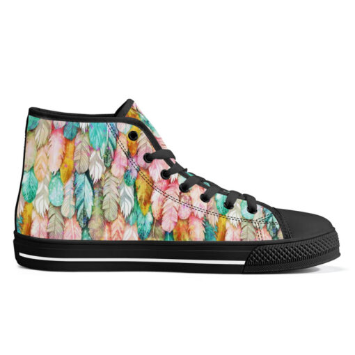 Colorful Feathers Plumage High-Top Canvas Shoes - Image 5