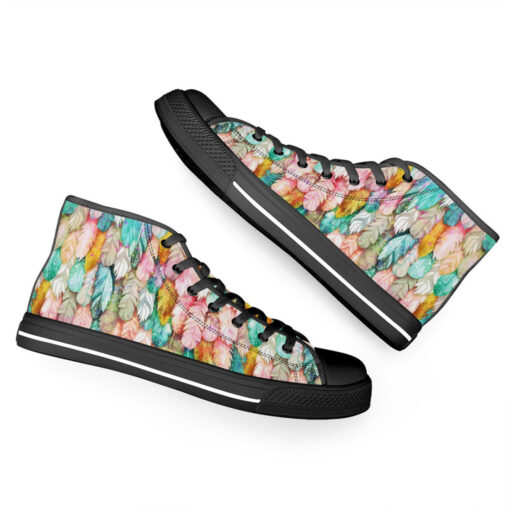 Colorful Feathers Plumage High-Top Canvas Shoes - Image 6