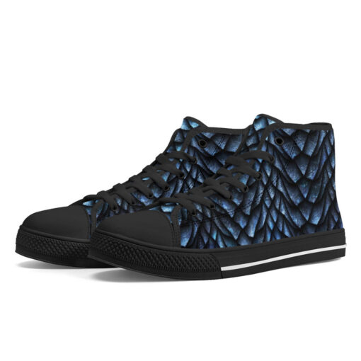 Blue Dragon Scales High-Top Canvas Shoes - Image 2