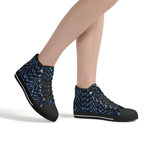 Blue Dragon Scales High-Top Canvas Shoes - Image 7