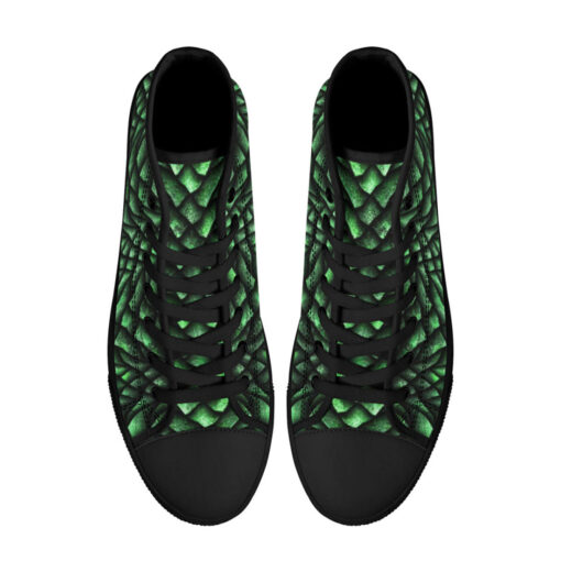 Green Dragon Scales Camouflage High-Top Canvas Shoes - Image 3