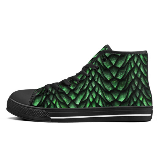 Green Dragon Scales Camouflage High-Top Canvas Shoes - Image 4