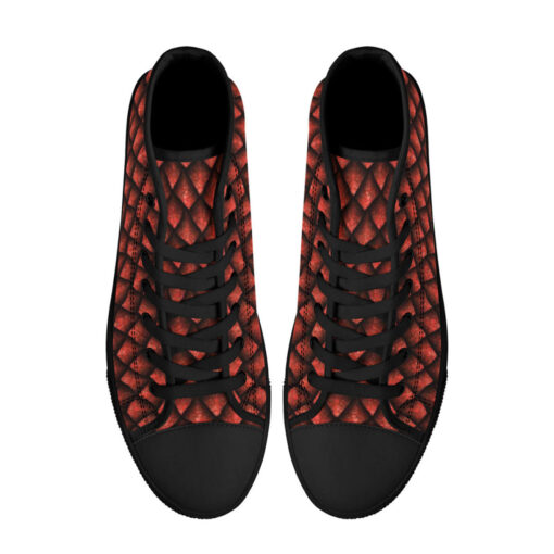 Red Dragon Scales High-Top Canvas Shoes - Image 3