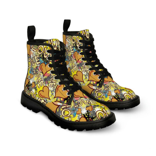 Grunge Love Graffiti Canvas Boots