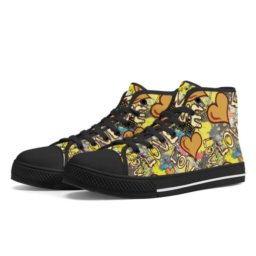 Grunge Love Graffiti High-Top Canvas Shoes - Image 2