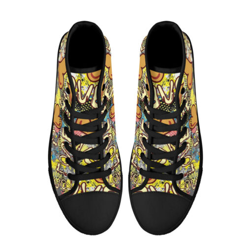 Grunge Love Graffiti High-Top Canvas Shoes - Image 3