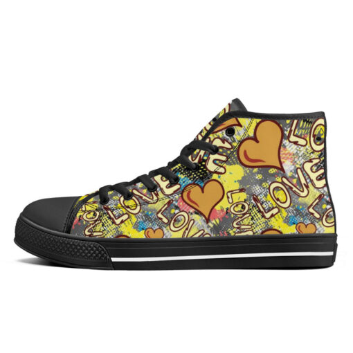 Grunge Love Graffiti High-Top Canvas Shoes - Image 4