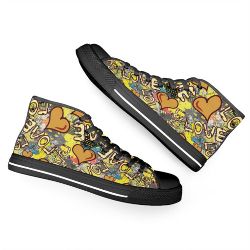 Grunge Love Graffiti High-Top Canvas Shoes - Image 6