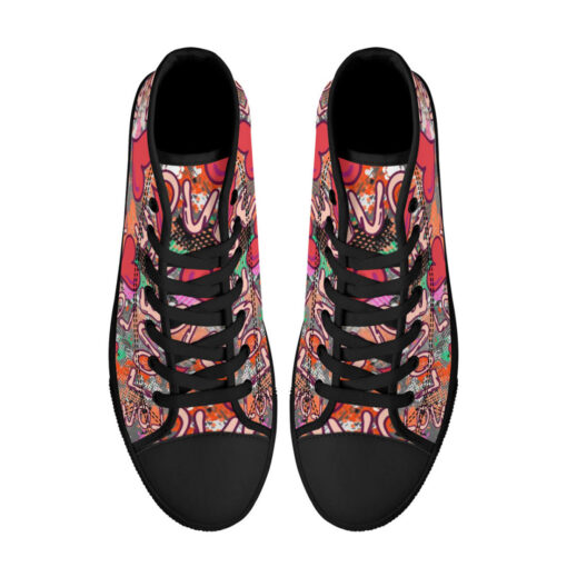 Grunge Love Graffiti High-Top Canvas Shoes - Image 3