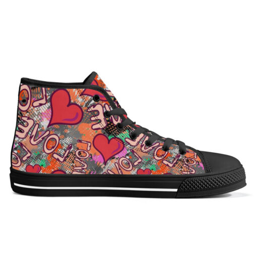 Grunge Love Graffiti High-Top Canvas Shoes - Image 5