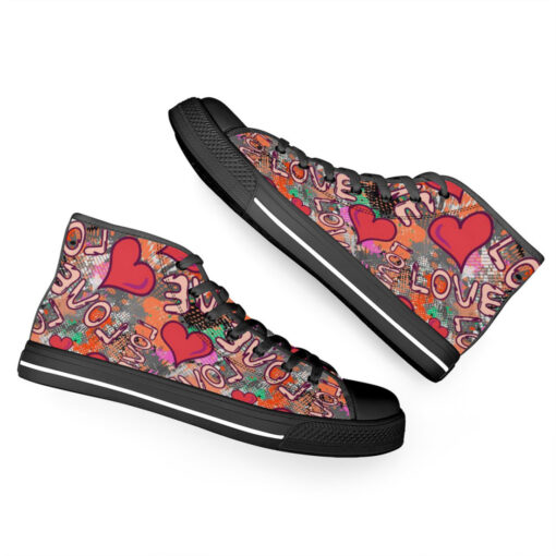 Grunge Love Graffiti High-Top Canvas Shoes - Image 6