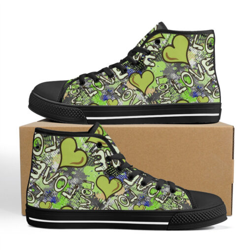 Grunge Love Graffiti High-Top Canvas Shoes