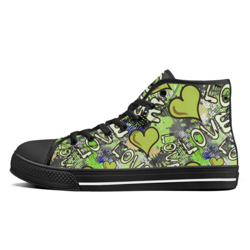 Grunge Love Graffiti High-Top Canvas Shoes - Image 4