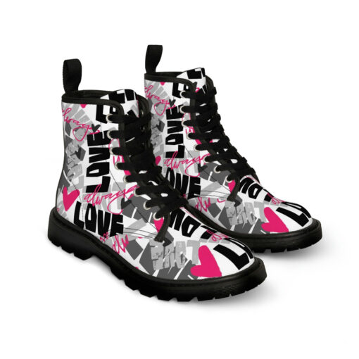 Love Graffiti Art Canvas Boots