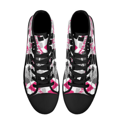 Love Graffiti Art High-Top Canvas Shoes - Image 3