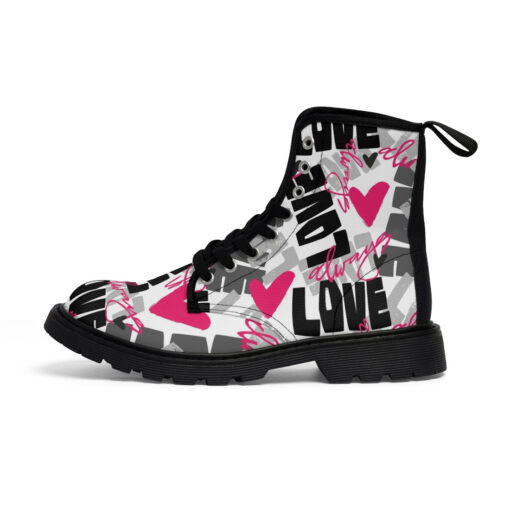 Love Graffiti Art Canvas Boots - Image 2