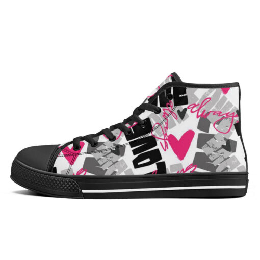 Love Graffiti Art High-Top Canvas Shoes - Image 4