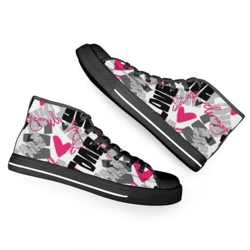 Love Graffiti Art High-Top Canvas Shoes - Image 6