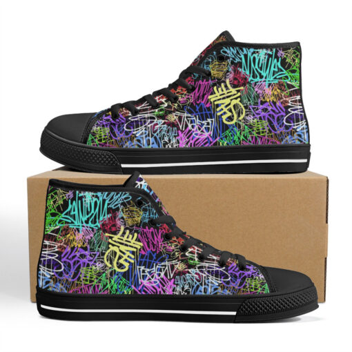 Colorful Graffiti High-Top Shoes