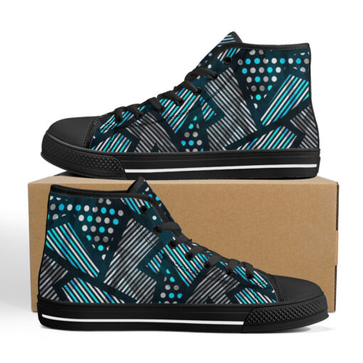 Abstract Cloth Geometric High-Top Canvas Shoes