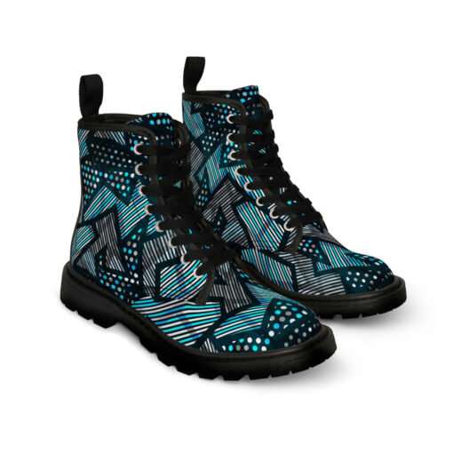 Abstract Cloth Geometric Canvas Boots