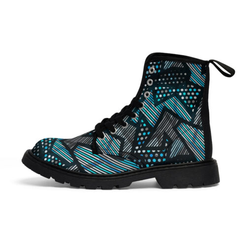 Abstract Cloth Geometric Canvas Boots - Image 2