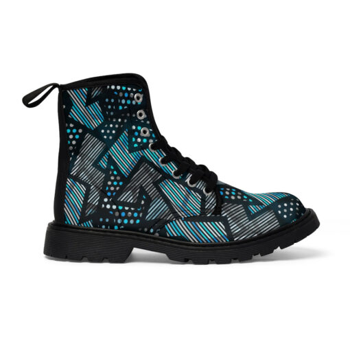 Abstract Cloth Geometric Canvas Boots - Image 3