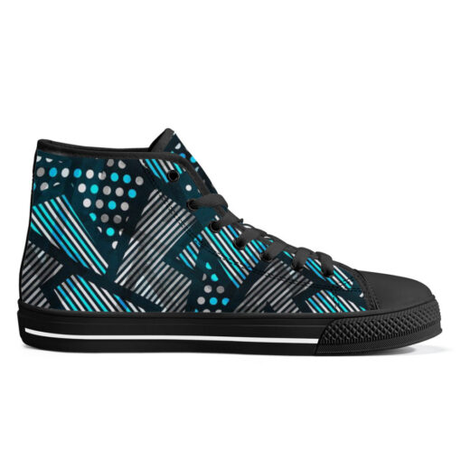 Abstract Cloth Geometric High-Top Canvas Shoes - Image 5