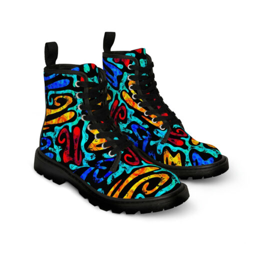 Grunge Graffiti Canvas Boots