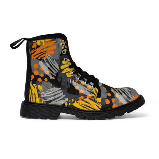 Expressive Ink Surface Graffiti Canvas Boots - Image 3