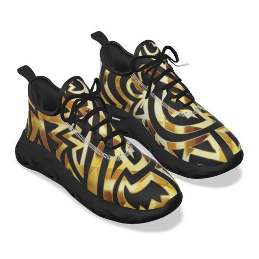 Gold Tribal Art Sports Shoes - Image 5