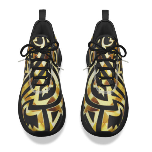 Gold Tribal Art Sports Shoes - Image 4