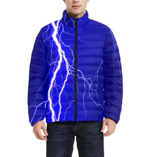 Blue Lightnings Men's Padded Jacket - Image 3