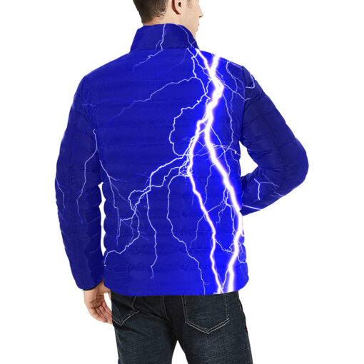 Blue Lightnings Men's Padded Jacket - Image 4