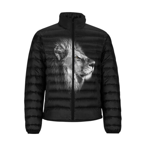 Lion Print Men's Padded Jacket