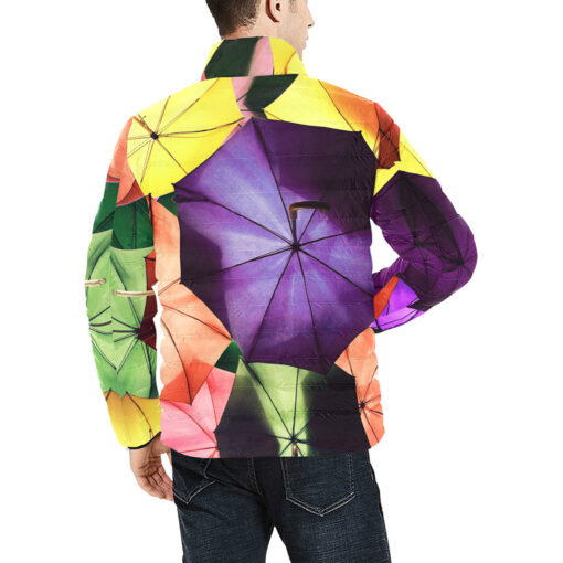 Colored Umbrellas Men's Padded Jacket - Image 4