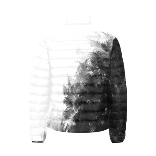 Black and White Abstraction Men's Padded Jacket - Image 2